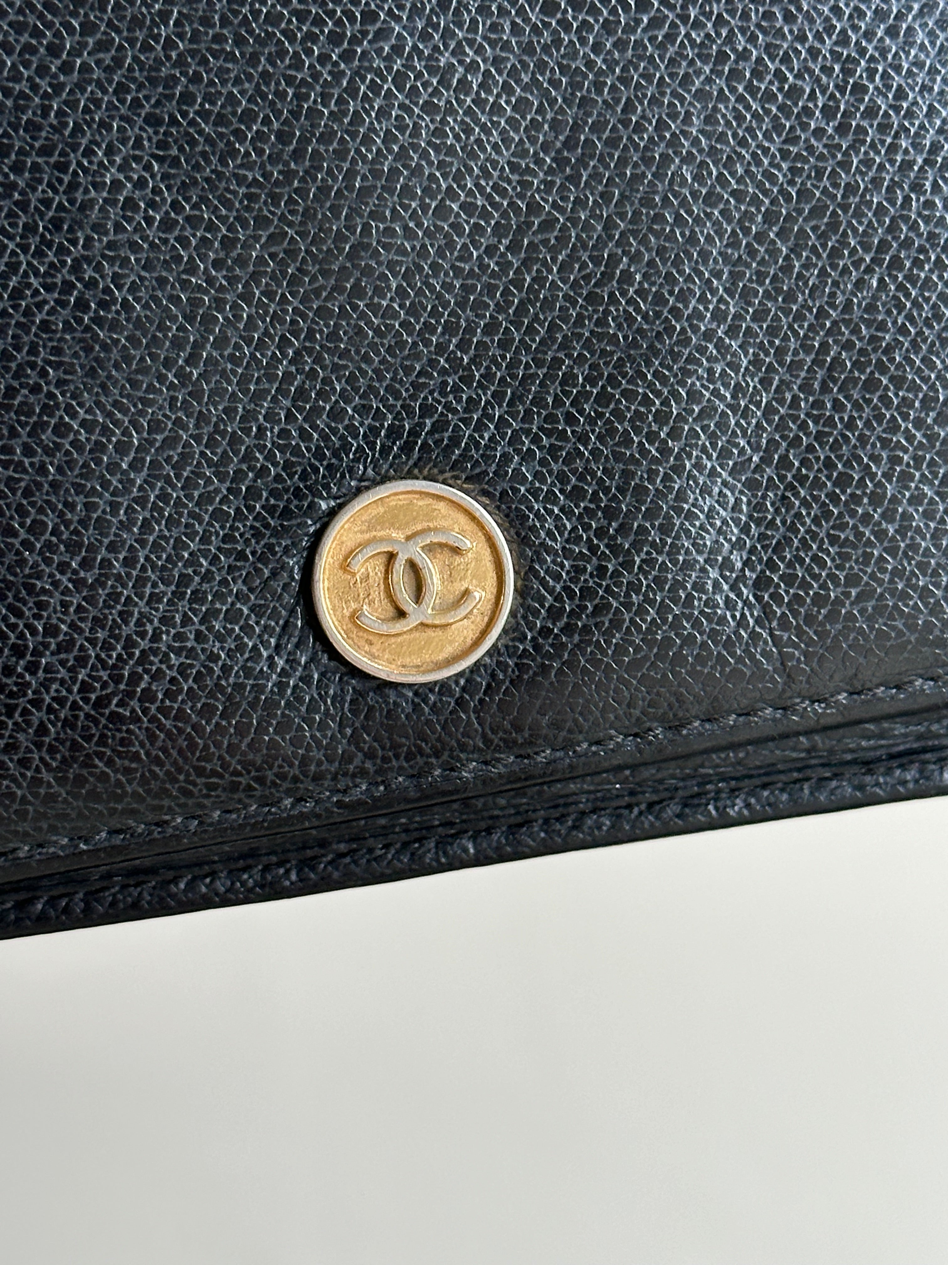 Chanel Wallet on Chain WOC Gold Solid Logo with Adjustable Unbranded Strap and Insert