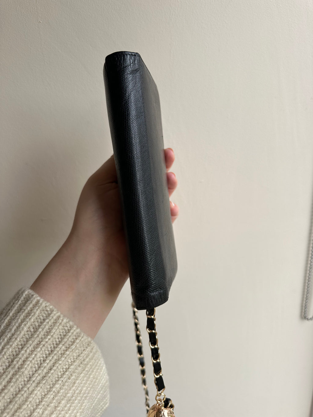 Chanel Wallet on Chain WOC Gold Solid Logo with Adjustable Unbranded Strap and Insert