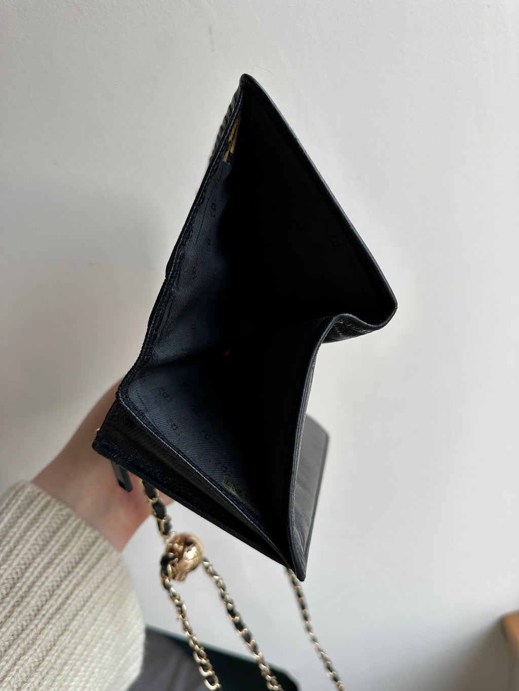 Chanel Wallet on Chain WOC Gold Solid Logo with Adjustable Unbranded Strap and Insert