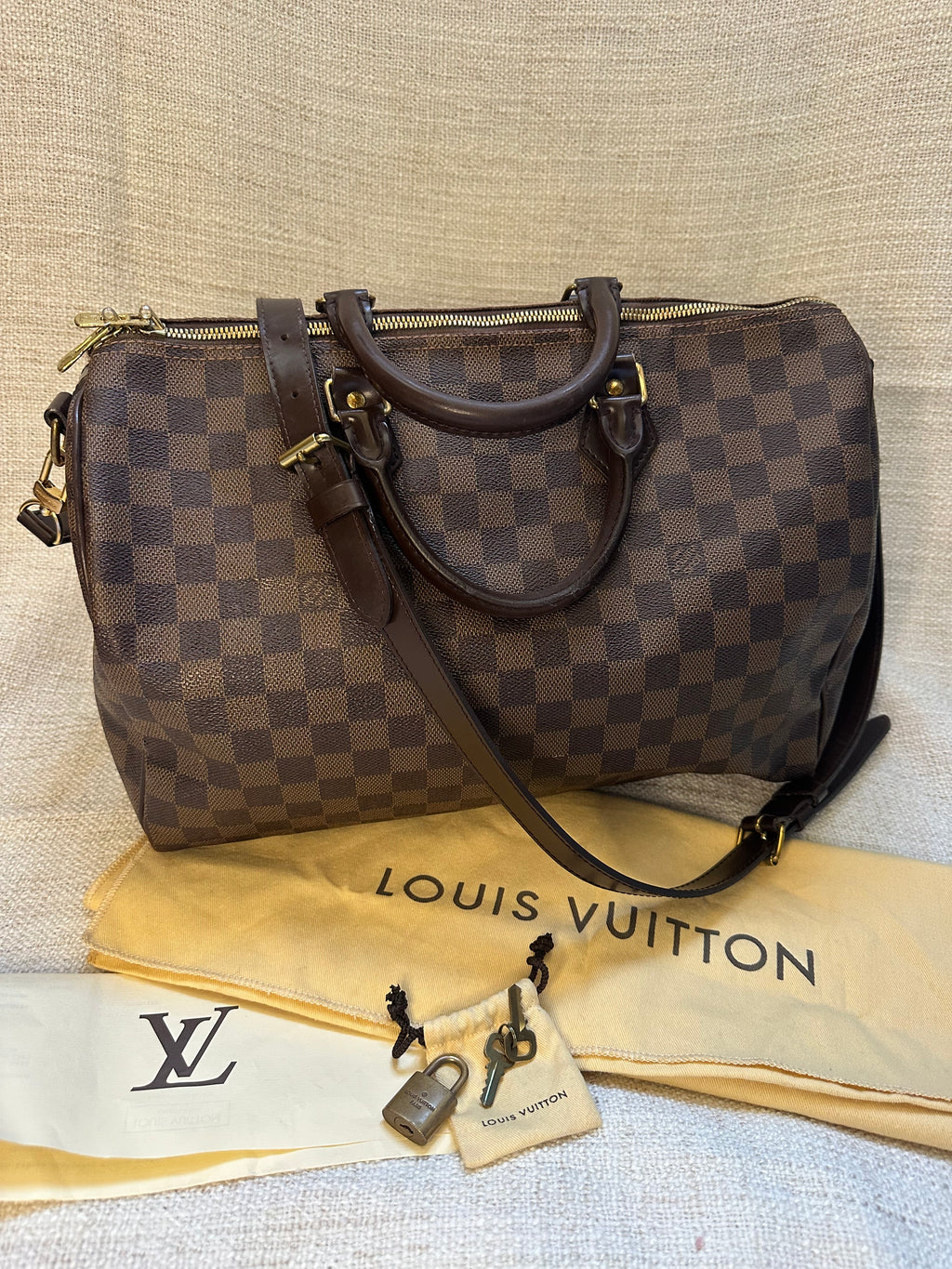 Louis Vuitton Speedy Bandouliere 30 in Damier Ebene