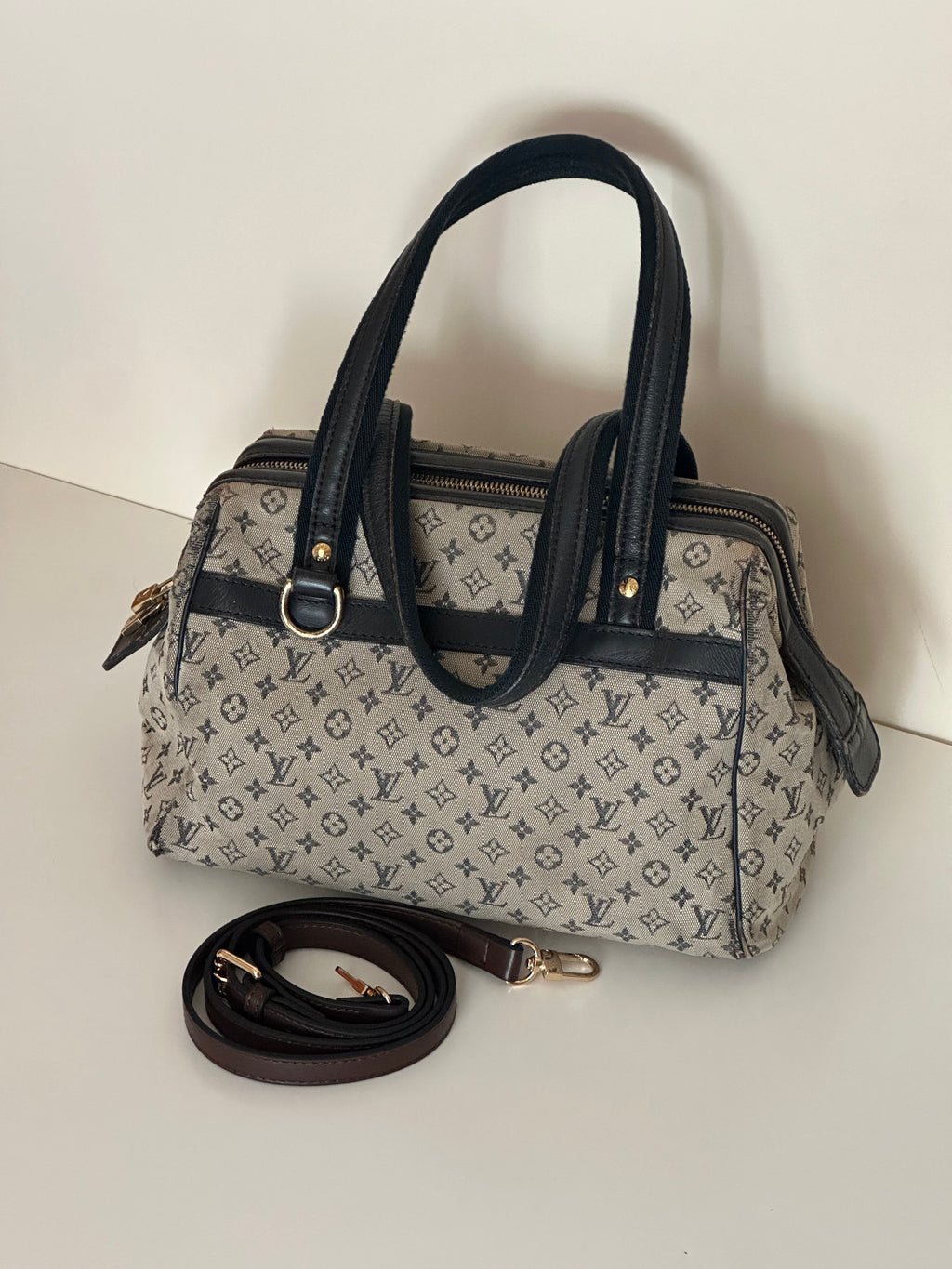 Louis Vuitton Josephine PM Handbag in Canvas with Additional Strap