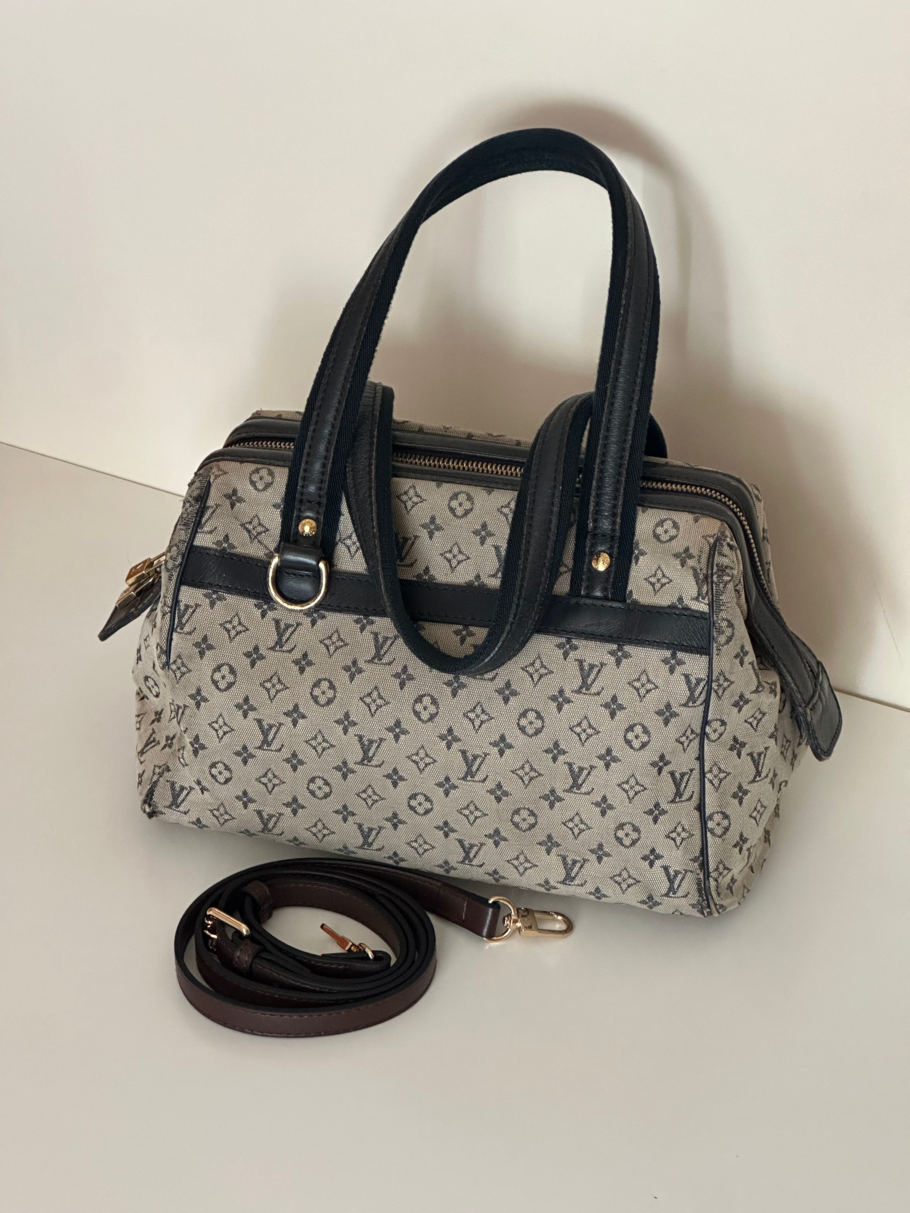 Louis Vuitton Josephine PM Handbag in Canvas with Additional Strap