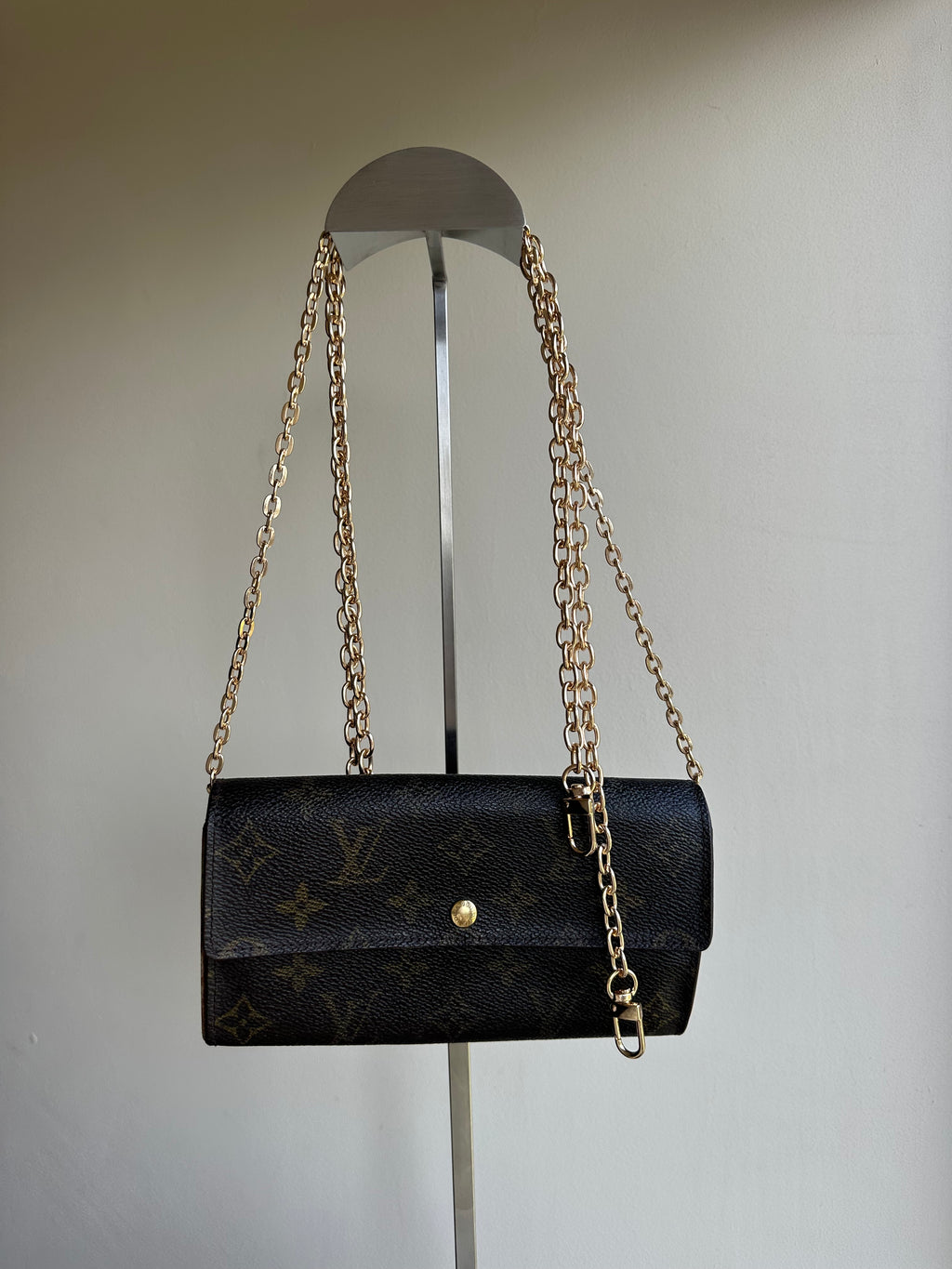 Louis Vuitton Monogram Vintage Wallet on Chain Conversion with 2 Unbranded Straps & Insert