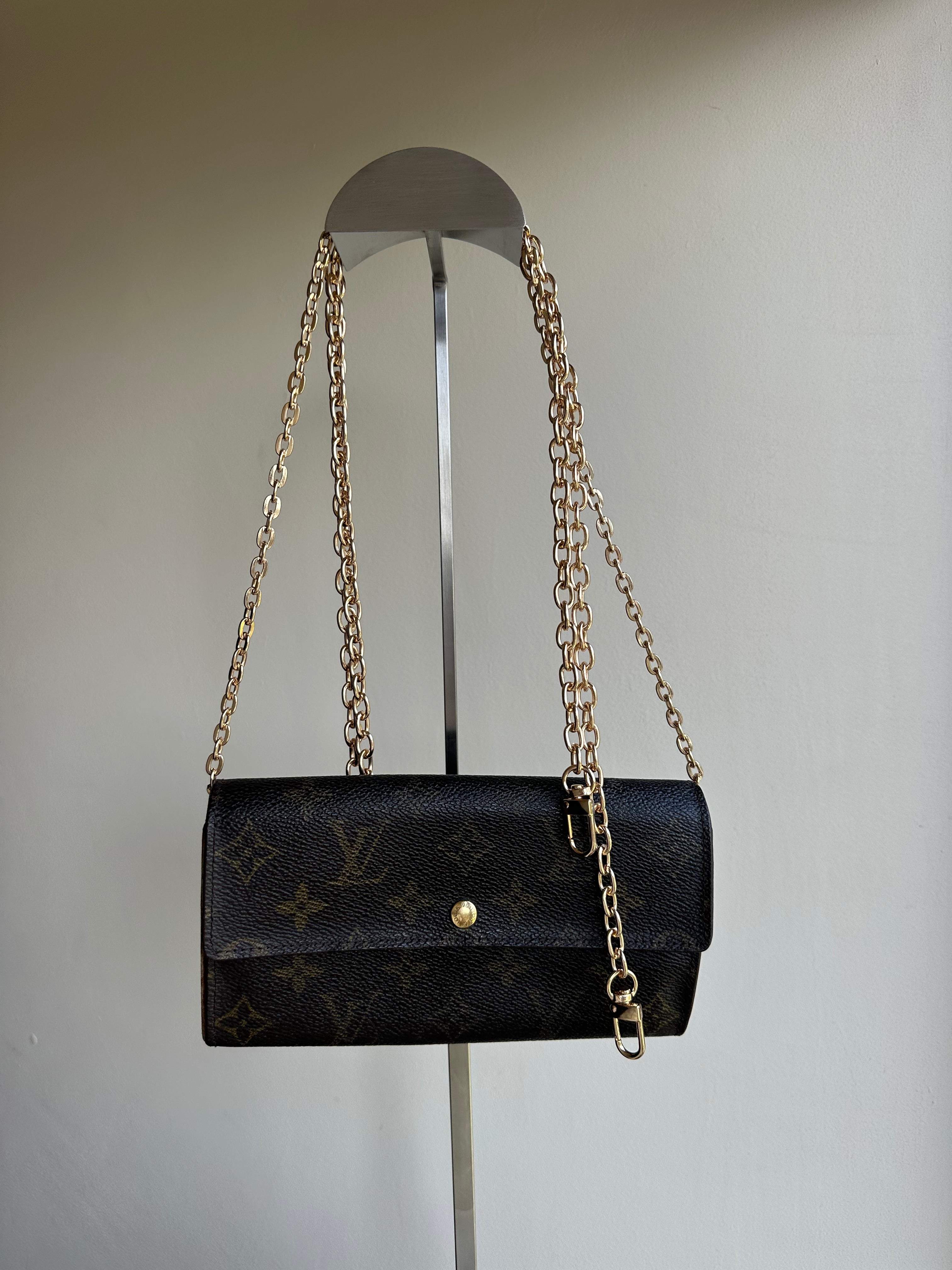 Louis Vuitton Monogram Vintage Wallet on Chain Conversion with 2 Unbranded Straps & Insert