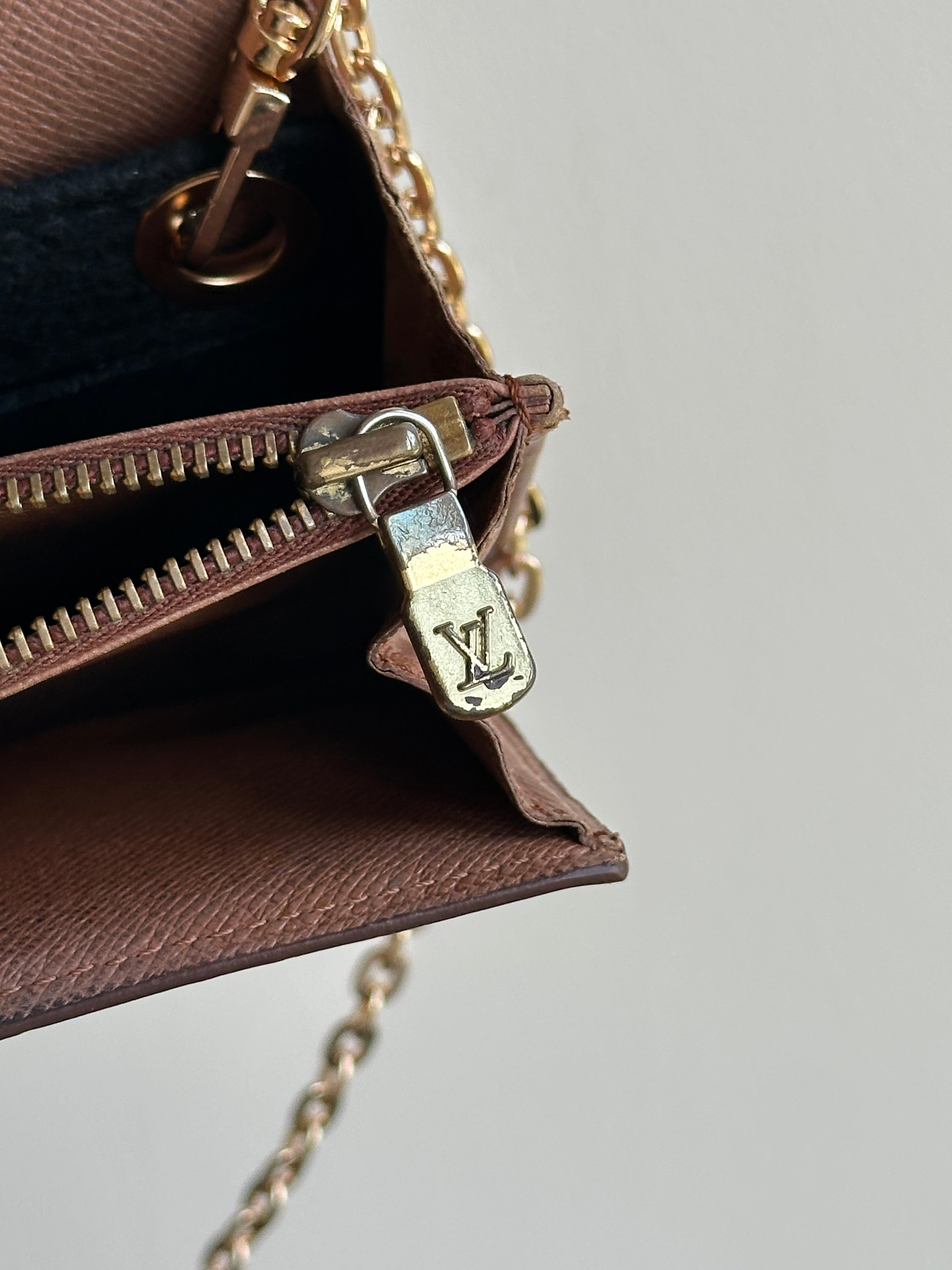 Louis Vuitton Monogram Vintage Wallet on Chain Conversion with 2 Unbranded Straps & Insert