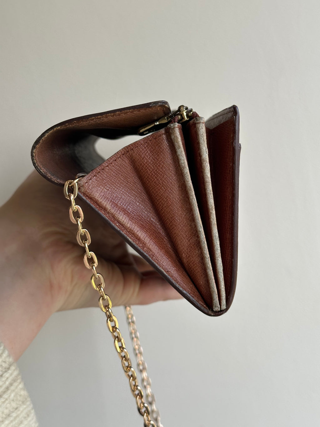 Louis Vuitton Monogram Vintage Wallet on Chain Conversion with 2 Unbranded Straps & Insert