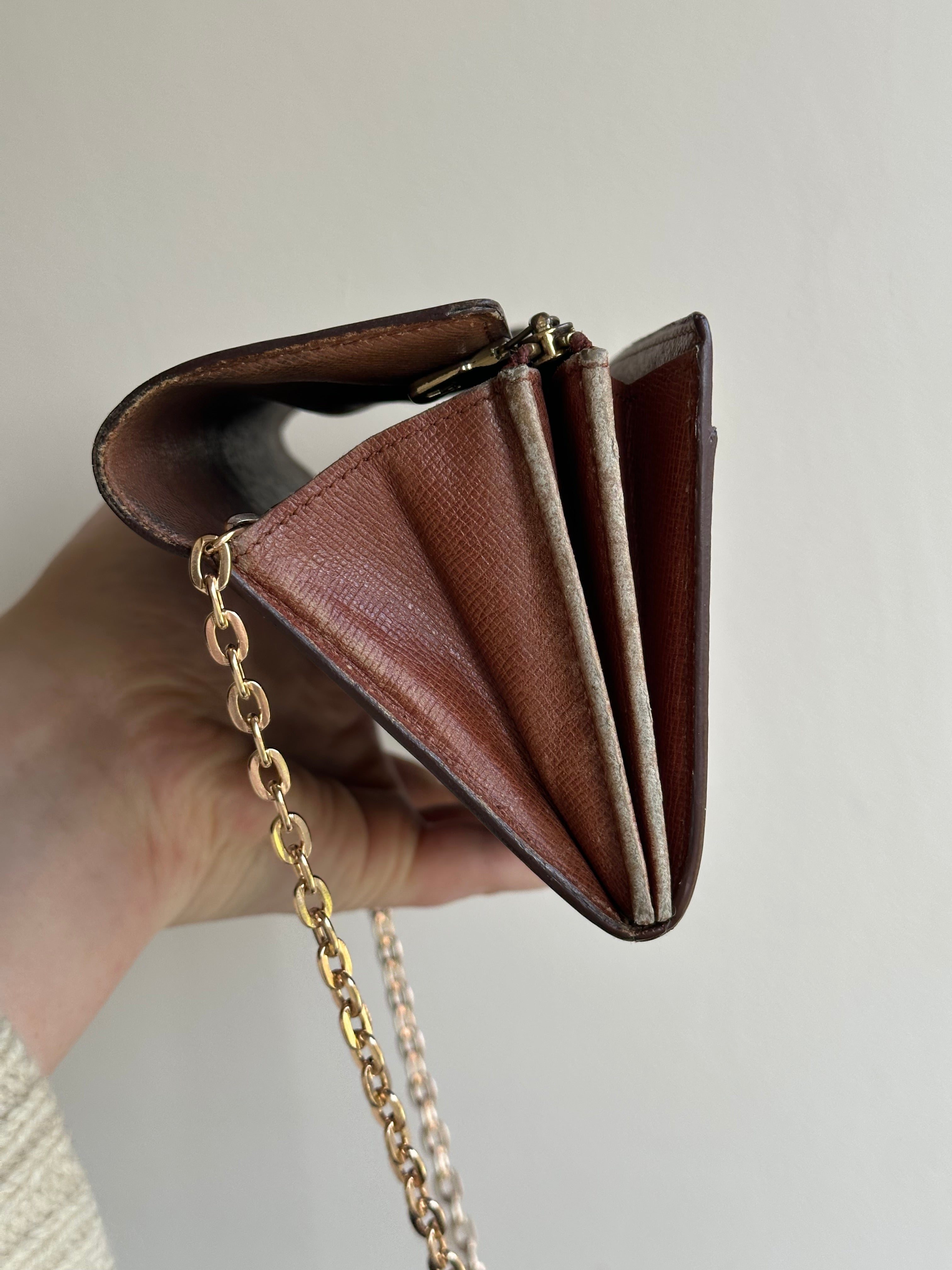 Louis Vuitton Monogram Vintage Wallet on Chain Conversion with 2 Unbranded Straps & Insert