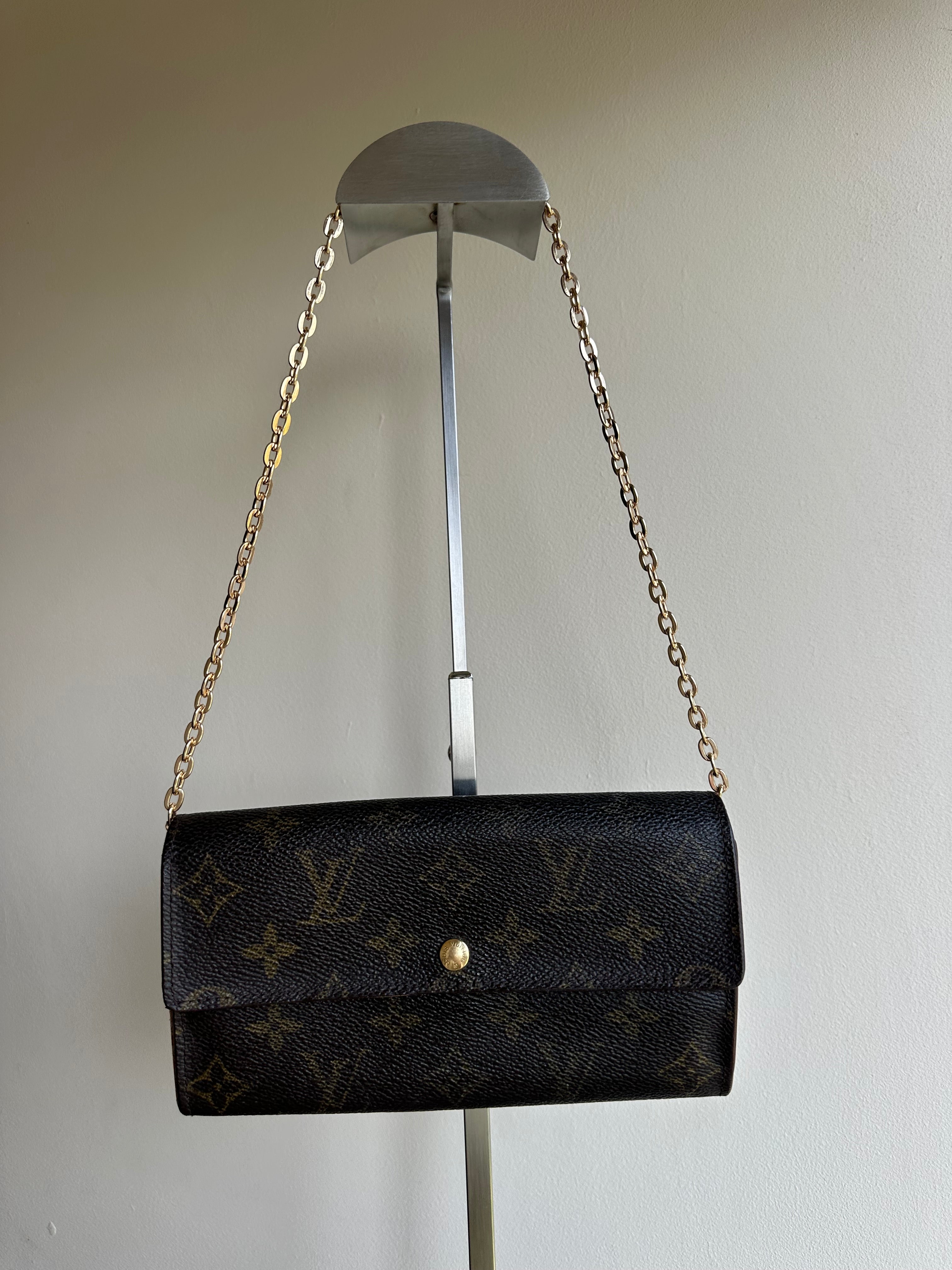 Louis Vuitton Monogram Vintage Wallet on Chain Conversion with 2 Unbranded Straps & Insert