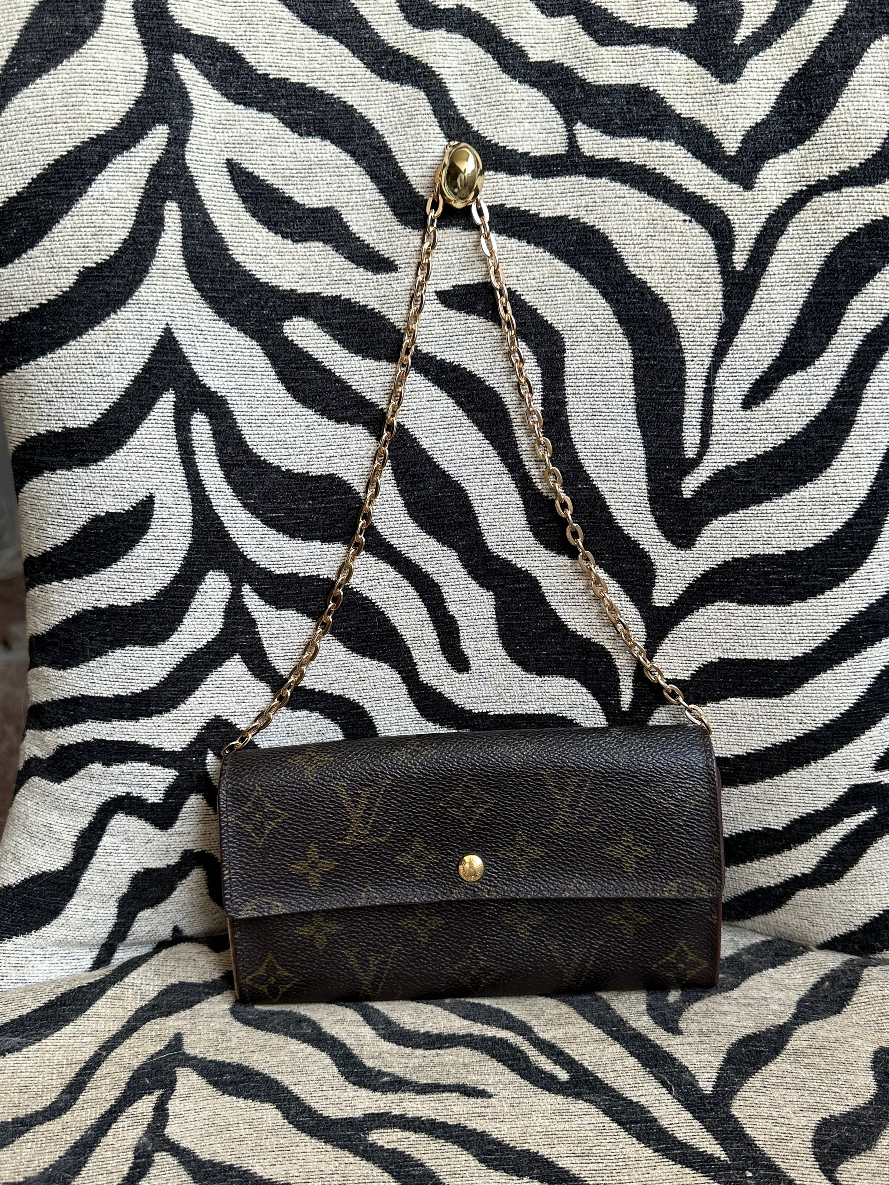 Louis Vuitton Monogram Vintage Wallet on Chain Conversion with 2 Unbranded Straps & Insert